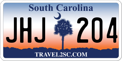 SC license plate JHJ204