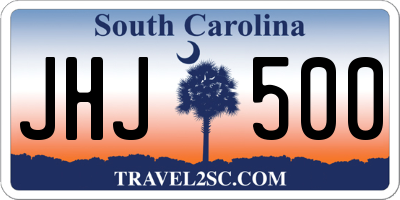 SC license plate JHJ500