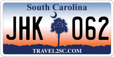 SC license plate JHK062
