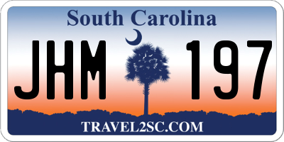 SC license plate JHM197