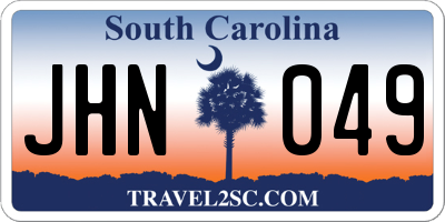 SC license plate JHN049