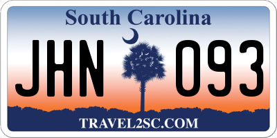 SC license plate JHN093