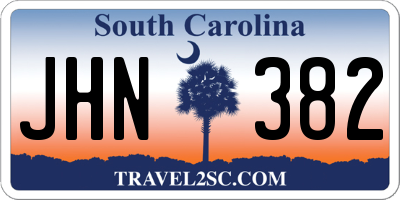 SC license plate JHN382