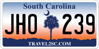 SC license plate JHO239