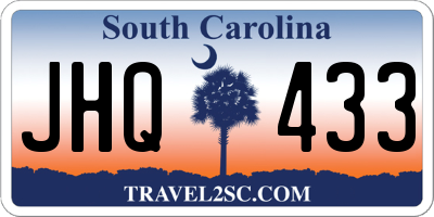 SC license plate JHQ433