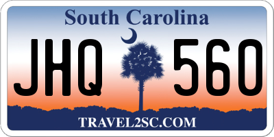 SC license plate JHQ560