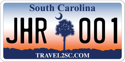 SC license plate JHR001