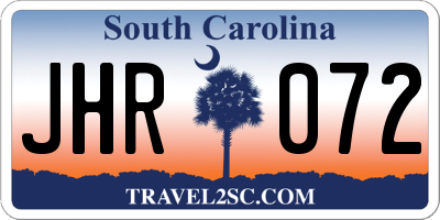 SC license plate JHR072