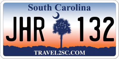 SC license plate JHR132