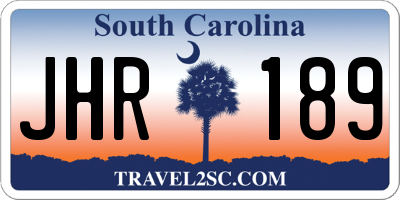 SC license plate JHR189