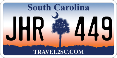 SC license plate JHR449