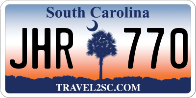 SC license plate JHR770