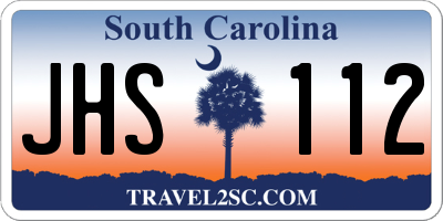 SC license plate JHS112