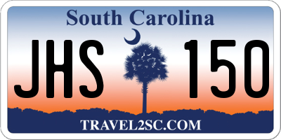 SC license plate JHS150