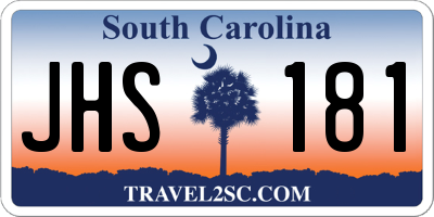 SC license plate JHS181