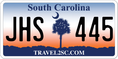 SC license plate JHS445