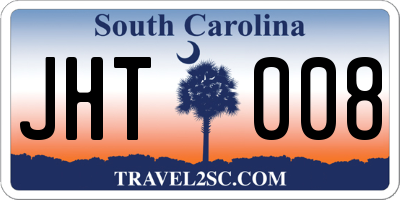 SC license plate JHT008