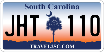 SC license plate JHT110