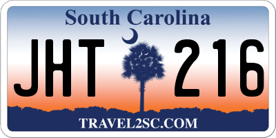 SC license plate JHT216
