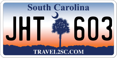 SC license plate JHT603