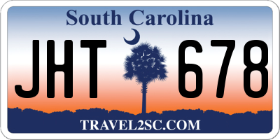 SC license plate JHT678