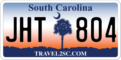 SC license plate JHT804