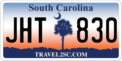 SC license plate JHT830