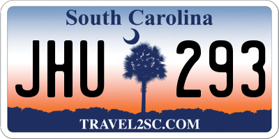 SC license plate JHU293