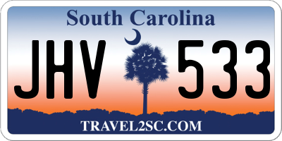 SC license plate JHV533