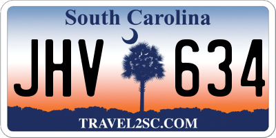 SC license plate JHV634