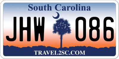 SC license plate JHW086