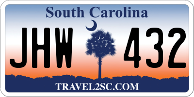 SC license plate JHW432