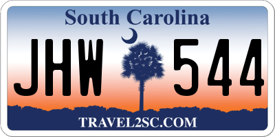 SC license plate JHW544