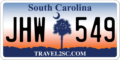 SC license plate JHW549