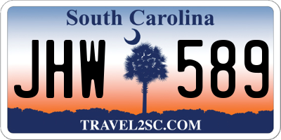 SC license plate JHW589