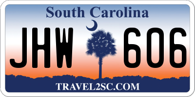 SC license plate JHW606