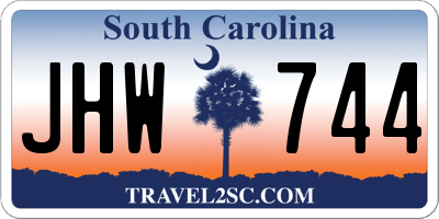 SC license plate JHW744