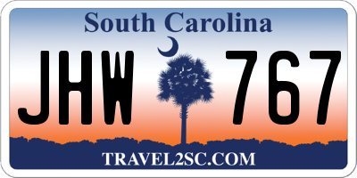 SC license plate JHW767
