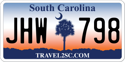 SC license plate JHW798