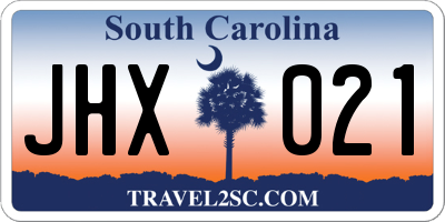 SC license plate JHX021