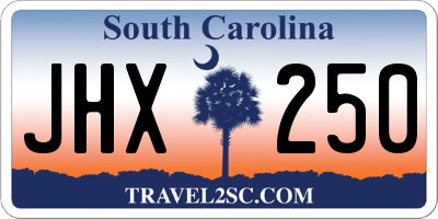 SC license plate JHX250