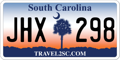 SC license plate JHX298