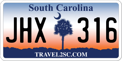 SC license plate JHX316