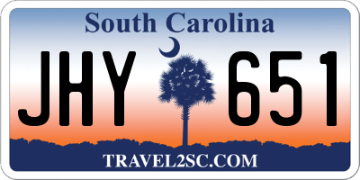SC license plate JHY651