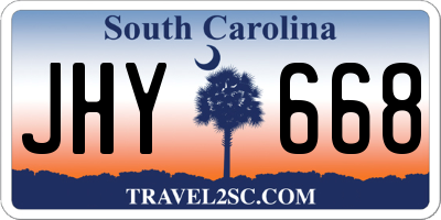 SC license plate JHY668
