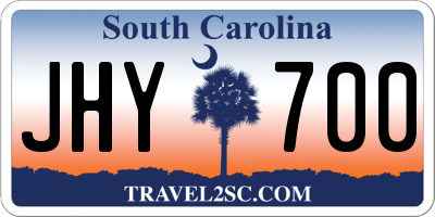 SC license plate JHY700