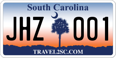 SC license plate JHZ001