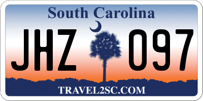 SC license plate JHZ097