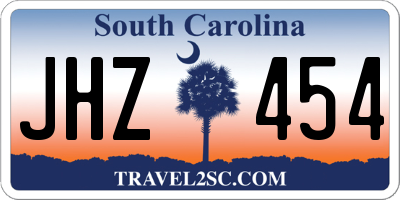 SC license plate JHZ454
