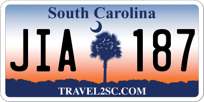 SC license plate JIA187